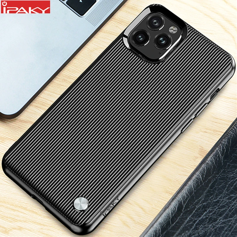 Для iPhone 11 Чехол IPAKY для Pro в полоску силиконовый защитный противоударный чехол Max