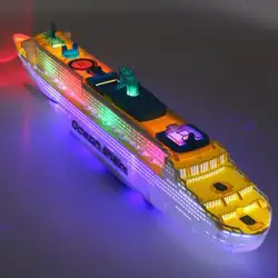 Детские игрушки для бассейна лайнер Круизный корабль мигающий светодиодный светильник музыкальный звук модель корабля игрушка детский