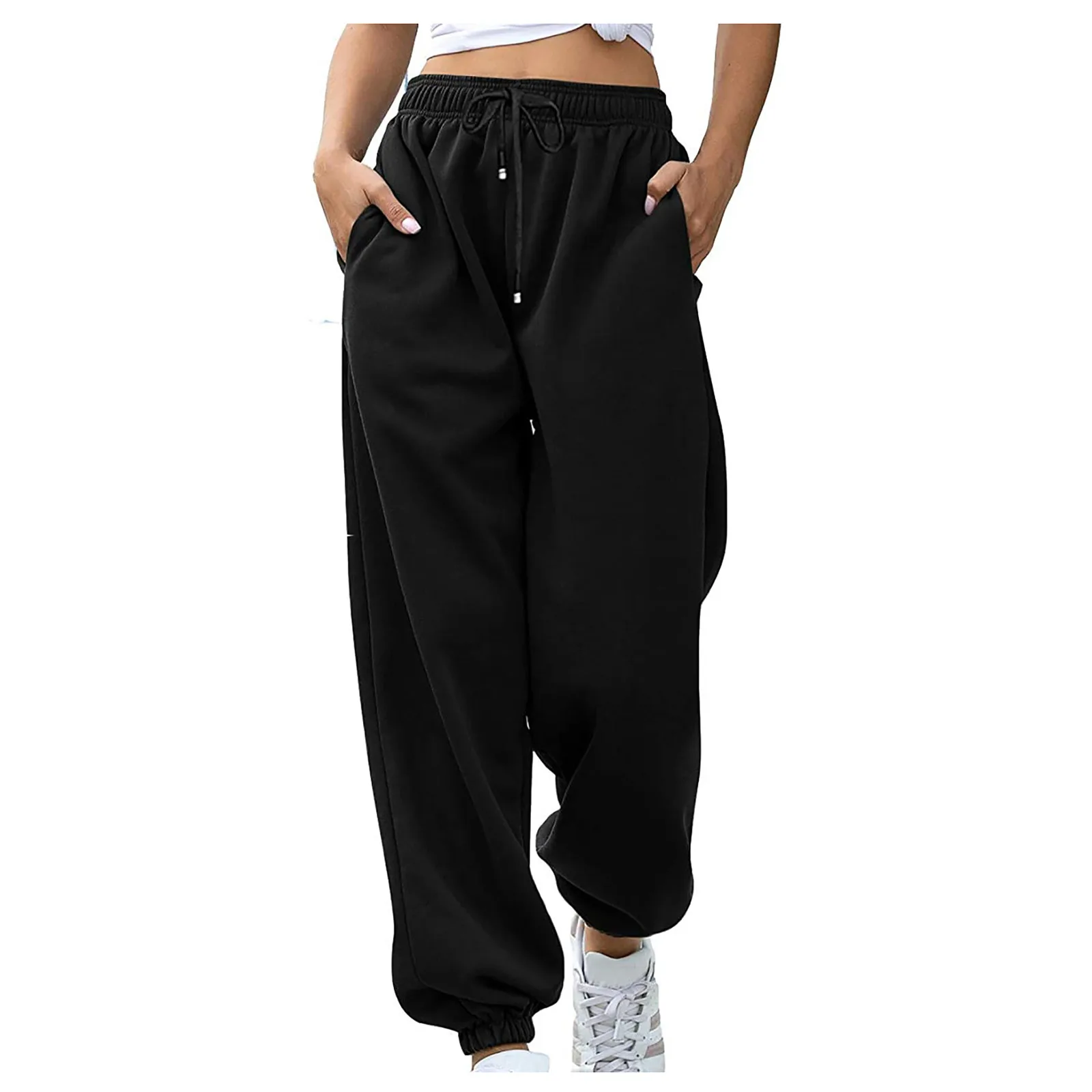 Gray Sweatpants For Women 2021 Autumn New Baggy Fashion Oversize Sports Pants Balck Trousers Female Joggers Streetwear 2