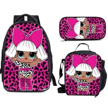 

Cartoon L.O.L Dolls Kindergarten school bag backpack Girls pattern bag children's Travel storage bag