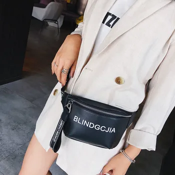 

S.IKRR Waist Bag For Women's Belt Bag Fanny Pack Chest Bag PU Leather Crossbody Woman Purse Pink Silver Female Phone Pouch
