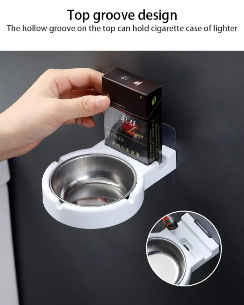 Cendrier Exterieur - Inoxydable Cendrier avec Couvercle, Gros Cendrier