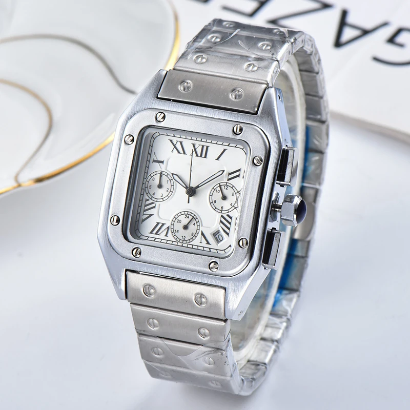 Mejor precio Reloj de cuarzo clásico para hombre, cronógrafo cuadrado de marca superior, con esfera de acero inoxidable, de lujo Myw5eB6Brb1