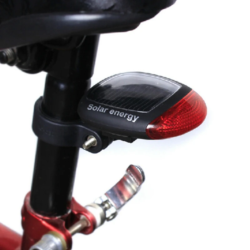 Велосипедный задний светильник на солнечной энергии, светодиодный велосипедный задний фонарь для велосипеда, передний светильник Предупреждение ющий мигающий светильник с установочным креплением