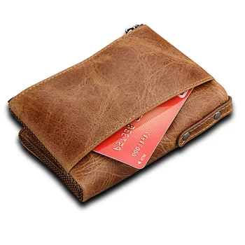 

Wallet Male Fashion Leisure Leather Double Zipper Buckle Short Purse Wallet Man Wallets Mens Card Holder Carteria Portfel Murse