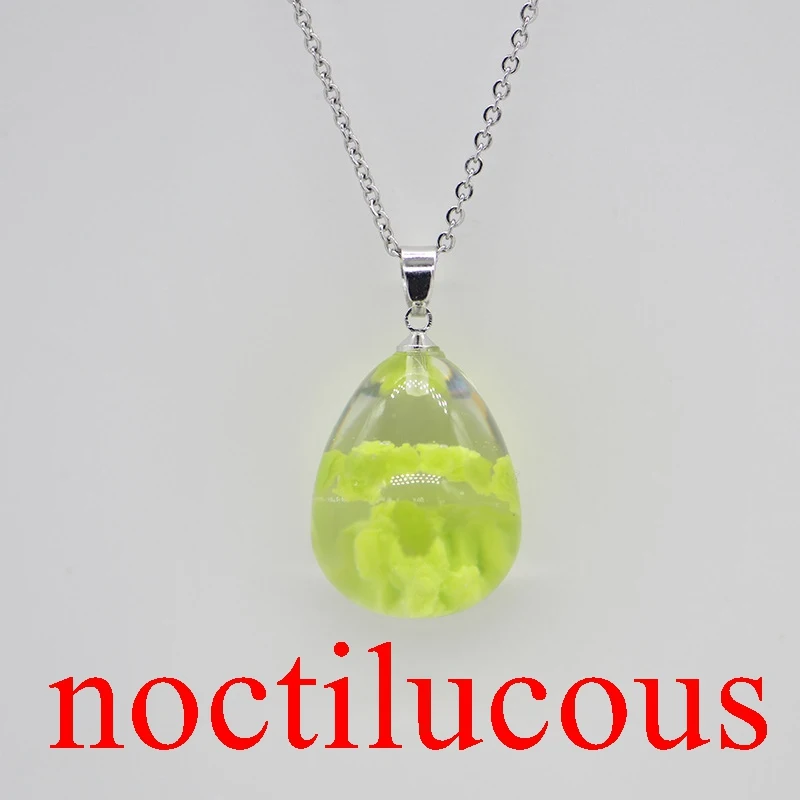 noctilucous 17 Градиент голубое небо и белые облака, прозрачный кристалл смолы кулон, дамы и творческие ювелирные ожерелья ручной работы XL-36 - Окраска металла: noctilucous 17