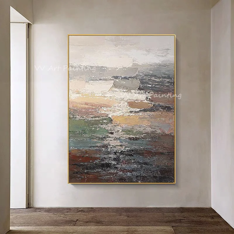 

100% Handmade Modern Abstract Landscape Colorful Thick Knife Large 3D Oil Painting On Canvas Painting Wall Pictures Frameless