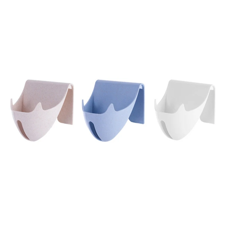 3 Pcs Soap Dish with Drain Color Tray Bathroom Free Perforated Draining Plastic Blue White Beige | Дом и сад