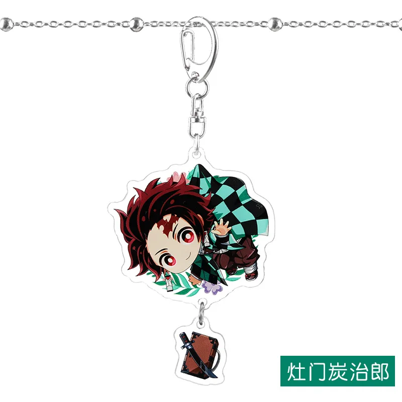 Аниме Demon Slayer Kimetsu no Yaiba брелок Kamado Tanjirou Kamado-Nezuko Tomioka Giyuu акриловый милый брелок для ключей Забавный мультфильм