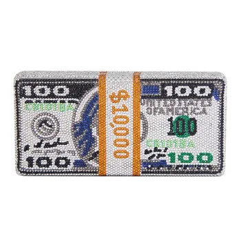

Trend Crystal US DOLLARS MONEY PURSE EVENING FOR PARTY BAG CLUTCH BAG