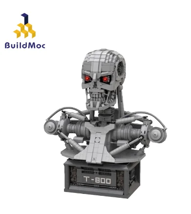 

BuildMOC Terminator T-800 Bust Bust 20570 Block Set Statua Modello Building Blocks Children Toys Gifts