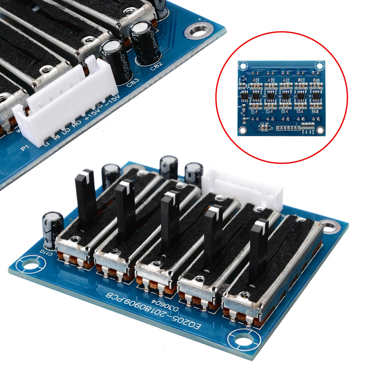Stereo 5-band Equalizer EQ Board Adjustable 5-segment Audio Tone Preamplifier Board Module Dual Power for Amplifier