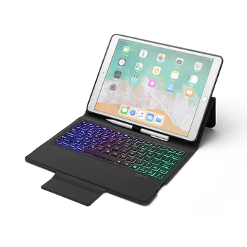 

Portable Leather Bluetooth Keyboard Cases for Apple iPad Pro 10.5 inch 2019 Tablet Case Cover with Keyboard LED Backlight