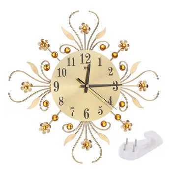 

Silent Fashion Living Room Clock BZ443 European Style Quartz Movement Home Office Wall Clock Aluminum Mirror Clock