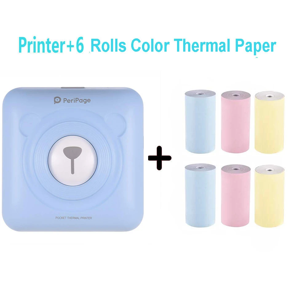 304DPI B 6 Color Peripage Карманный Мини Портативный Bluetooth принтер 58 мм телефон фото беспроводной HD термопринтер этикеток для Android iOS Телефон - Цвет: 304DPI B 6 Color