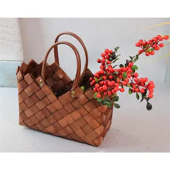 

1PC Handmade Woven Flower Basket Portable Dried Flower Storage Basket Home Decor Baskets