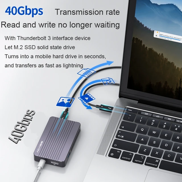 Acasis Thunderbolt 3 USB4.0 Mobile M.2 Nvme Enclosure 40Gbps Type C  Interface Compatible with USB 4/3.2/3.1/3.0 - AliExpress