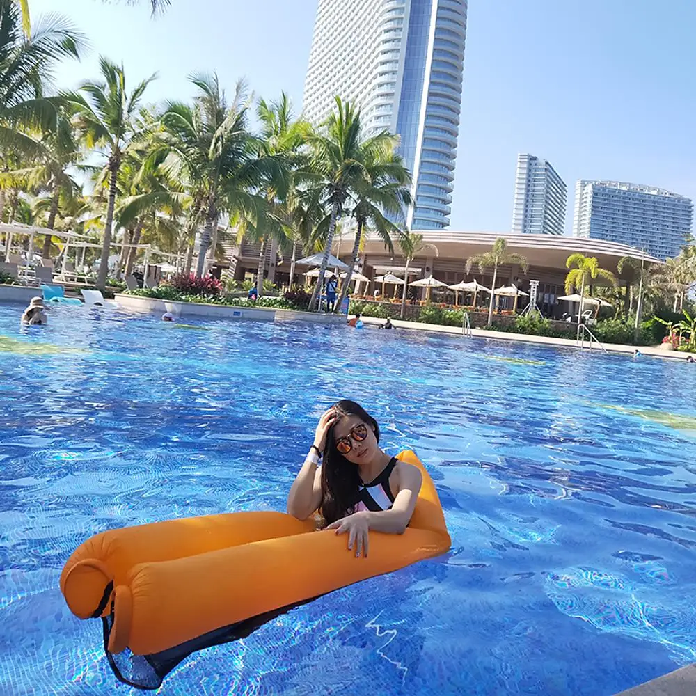 

Inflatable Floating Lounger Portable Pool Float Bed Swimming Pool Sea Inflating Recliner mattress inflatable Mat