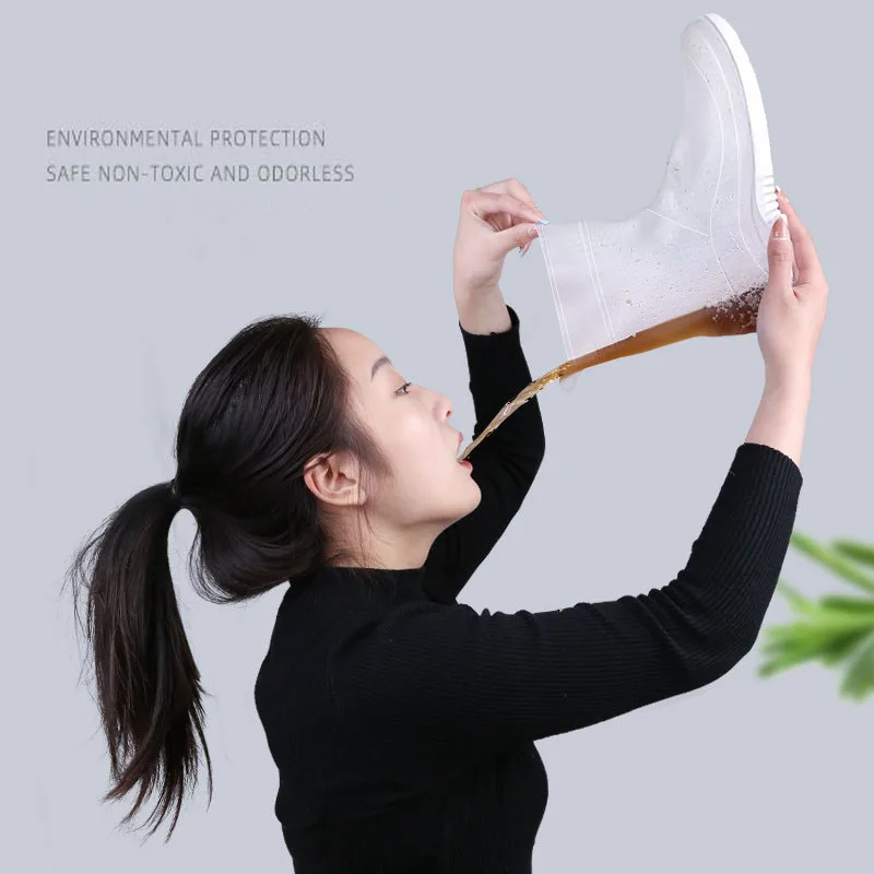 Shoe Covers Rain Boots Waterproof TPE Rubber Boots Non-slip Water Shoes Cover Rainy Day Men And Women Children Shoe Cover