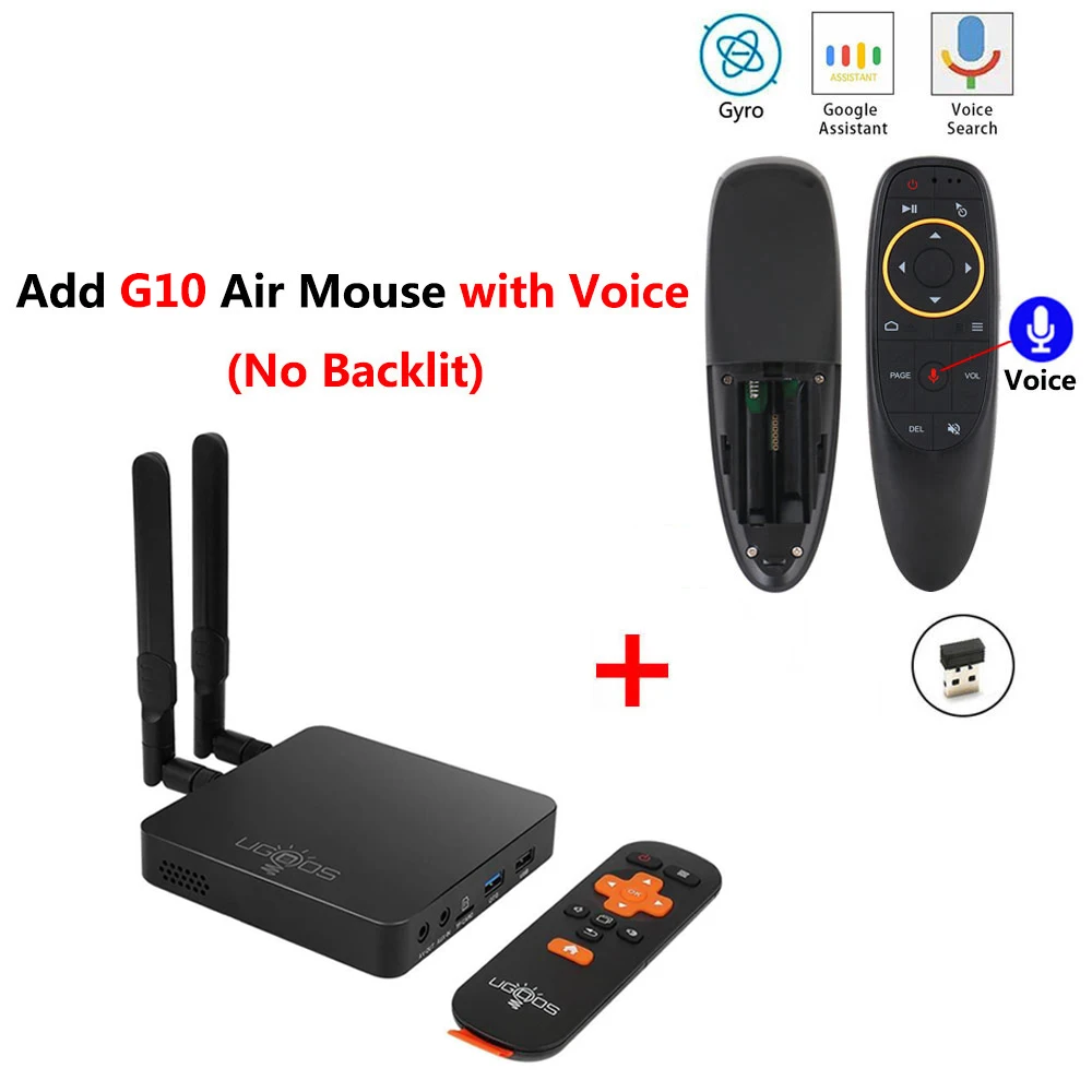 AM6 add G10S UGOOS AM6 Amlogic S922X Smart Android 9,0 tv Box DDR4 2 Гб ram 16 Гб rom 2,4G 5G WiFi 1000 M LAN Bluetooth 5,0 4 K HD медиаплеер - Цвет: AM6 add G10S