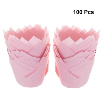 

100Pcs/Pack Disposable Cupcake Wrappers Liners Tulip Shape Muffin Cases Cake Cup Baking Tool For Kitchen Party Favors