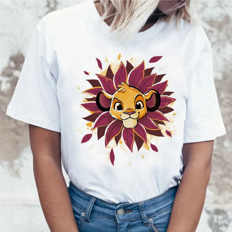 Забавная рубашка хакуна матата Женская Harajuku Ullzang The Lion King кавайная футболка Femme летняя футболка Модный Топ Футболка женская футболка