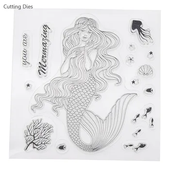

Mermaid Clear Stamps Seal For Diy Scrapbooking Decorative Cards Making Photo Album Transparent Stamp 2019