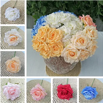 

20Pcs Fake Single Stem Rose 11.81" Length Simulation Curling Roses for Wedding Home Decorative Artificial Flowers