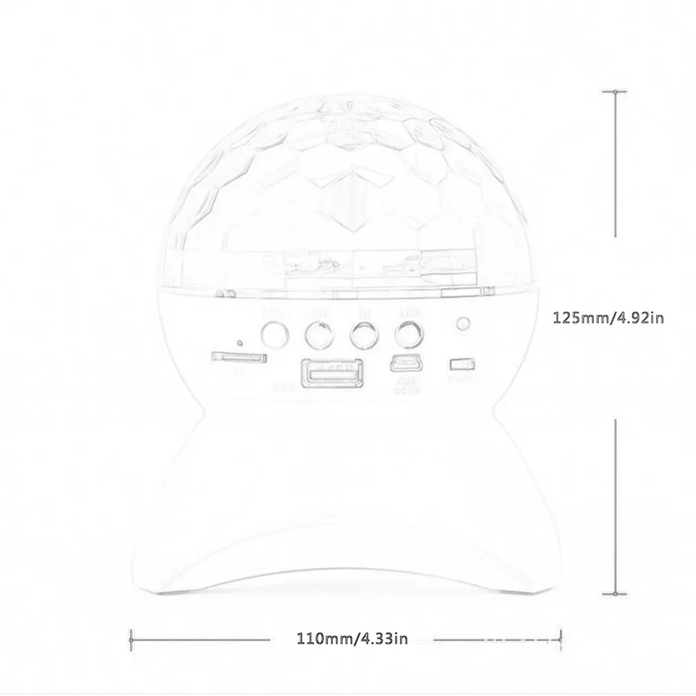 Диско DJ спортивный bluetooth-динамик встроенный свет шоу сценический эффект освещение RGB изменение цвета светодиодный хрустальный шар поддержка TF FM