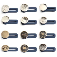 20pcs/set Free-sewing Buttons Magic Metal Jeans Retractable Button Jeans Trousers Waistband Size Adjuster Multifunctional Buckle