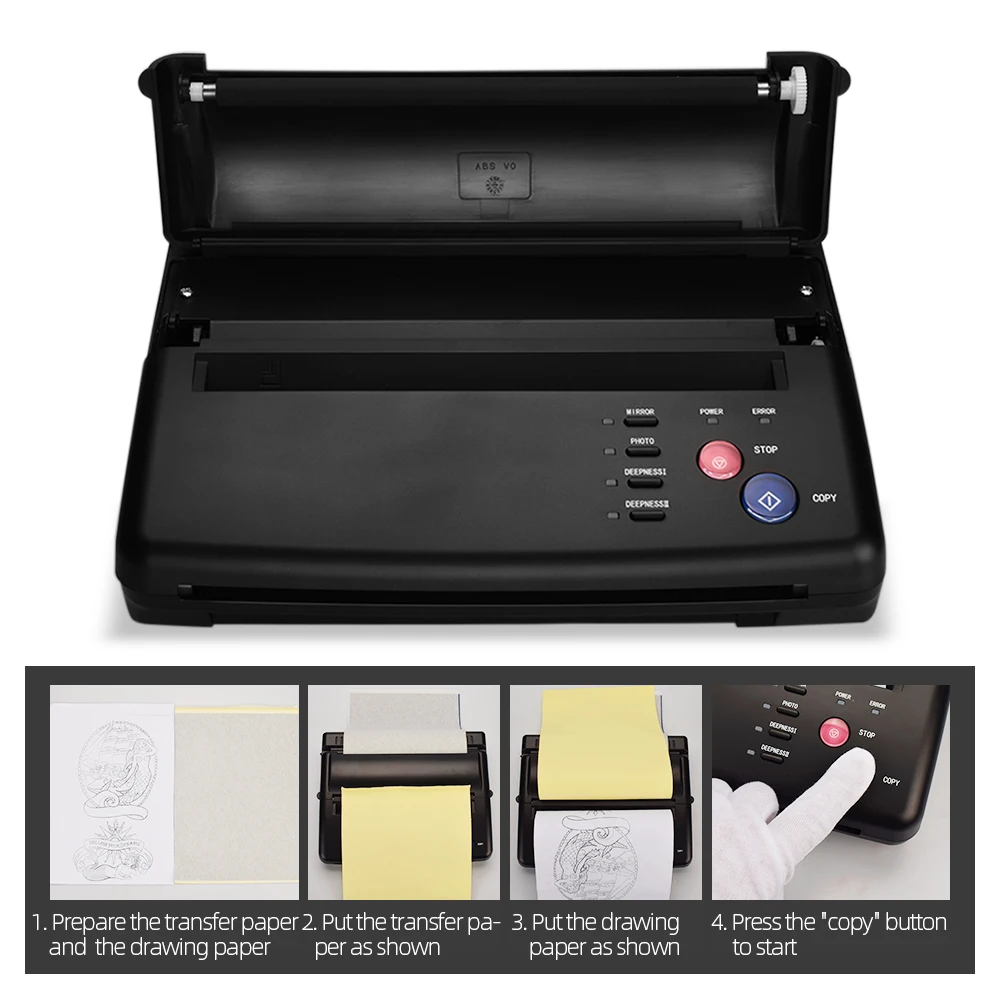 

Atomus Professional Tattoo Transfer Stencil Machine Thermal Copier Printer Black with 1 pc Bonus Transfer Paper