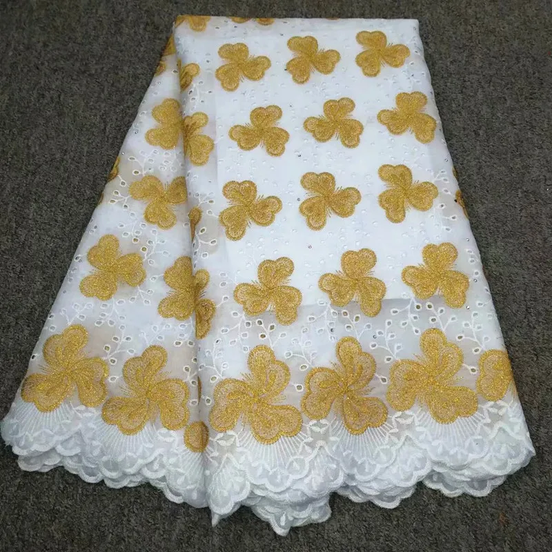 Желтая кружевная ткань швейцарская-вуаль-кружево-в-швейцарском нигерийском формальном платье tissu вуаль швейцарская Котон ткань сухое кружево 5 ярдов - Цвет: as picture