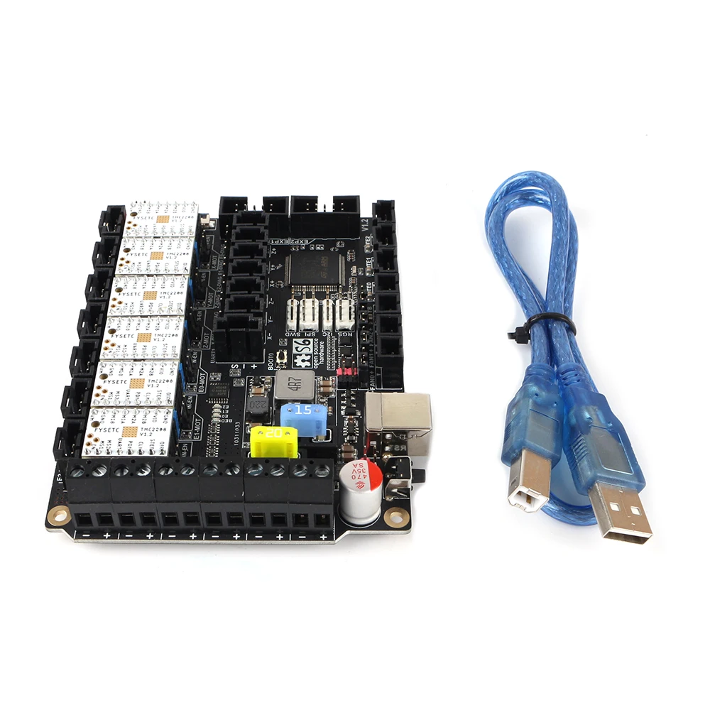 S6 V1.2 плата управления 32 бит MX разъем с 6 шт. TMC2208 UART Драйвер шагового двигателя Летающий провод VS F6 V1.3 SKR V1.3