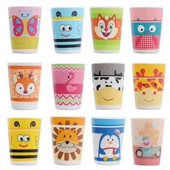 

200ml Cup Food Grade Silicone Children's Drop Proof Cup Environmental Protection Bamboo Fiber Milk Juice Cup For Kids