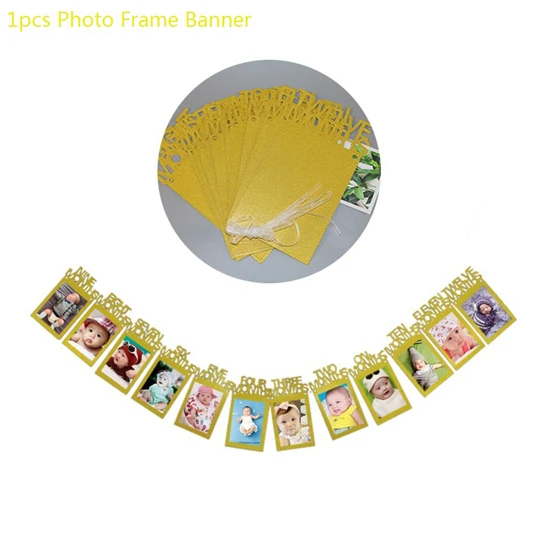 Gold Frame Banner Liviorap 5 шт. 14 дюймов золото серебро бумага кисточкой Свадебные украшения в деревенском стиле принадлежности для дня рождения Декор Детская гирлянда для душа - Цвет: Gold Frame Banner
