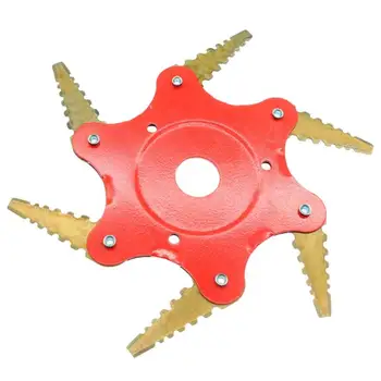 

6T Blade 65Mn Manganese Steel Brush Cutter Lawn Mower Metal Blades Trimmer Head Garden Grass Trimmer Head for Lawn Mower