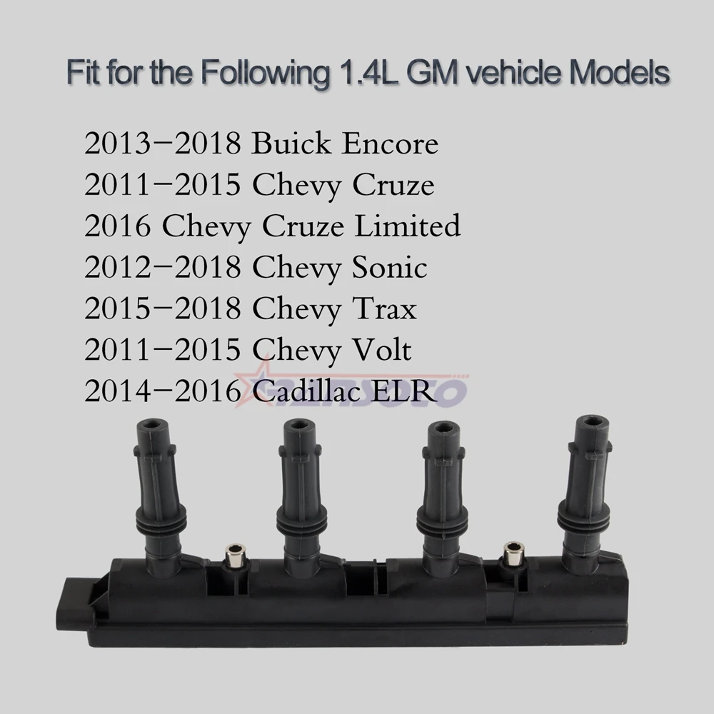 Lgnition катушка пакет подходит для GM Buick Encore Chevy Cruze/Sonic/Trax/Volt Cadillac ELR 1.4L
