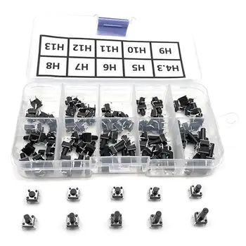 

100/200PCS 200pcs 6 * 6 Micro Tact Switch Tactile Push Button Switch DIP 4P 6X6x4.3/5/6/7/8/9/10/11/12/13mm for arduino DIY KIT