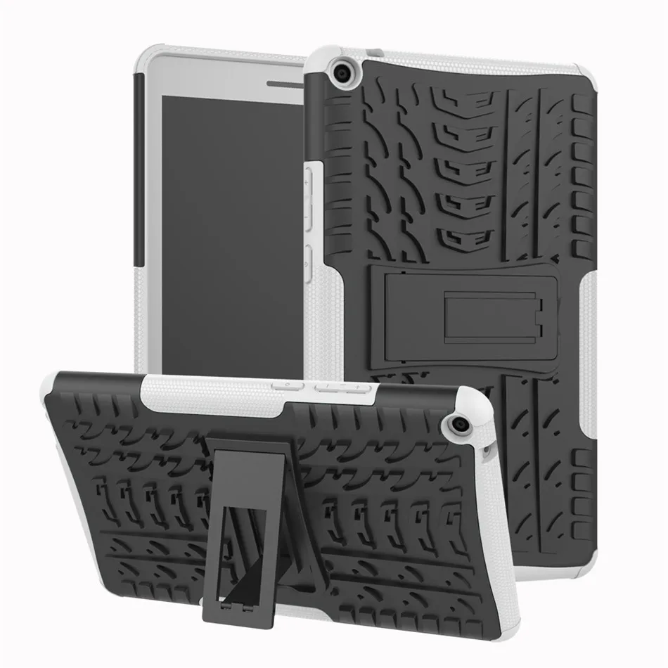 Белый Case For Huawei MediaPad T3 8.0 KOB-L09 KOB-W09 Heavy Duty 2 in 1 Hybrid TPU+PC Rugged Durable Honor Play Pad 2 Stand Shell+Pen - Цвет: Белый