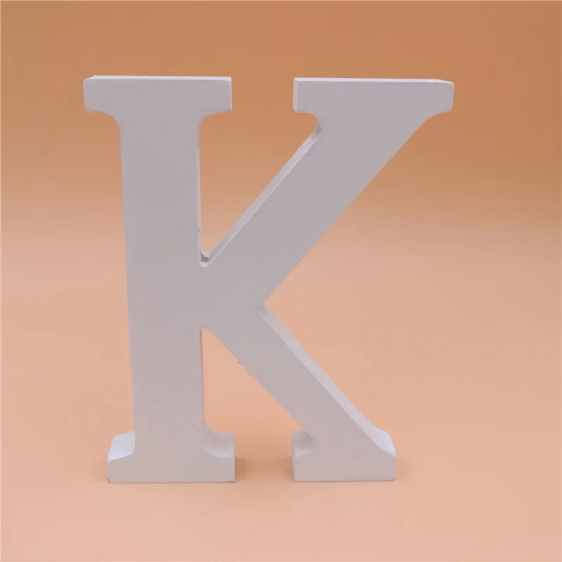 K 1 шт. 15x13,5 см белая деревянная буква Английский алфавит DIY Индивидуальное Имя Дизайн Искусство ремесло отдельно стоящее сердце Свадебный домашний декор - Цвет: K