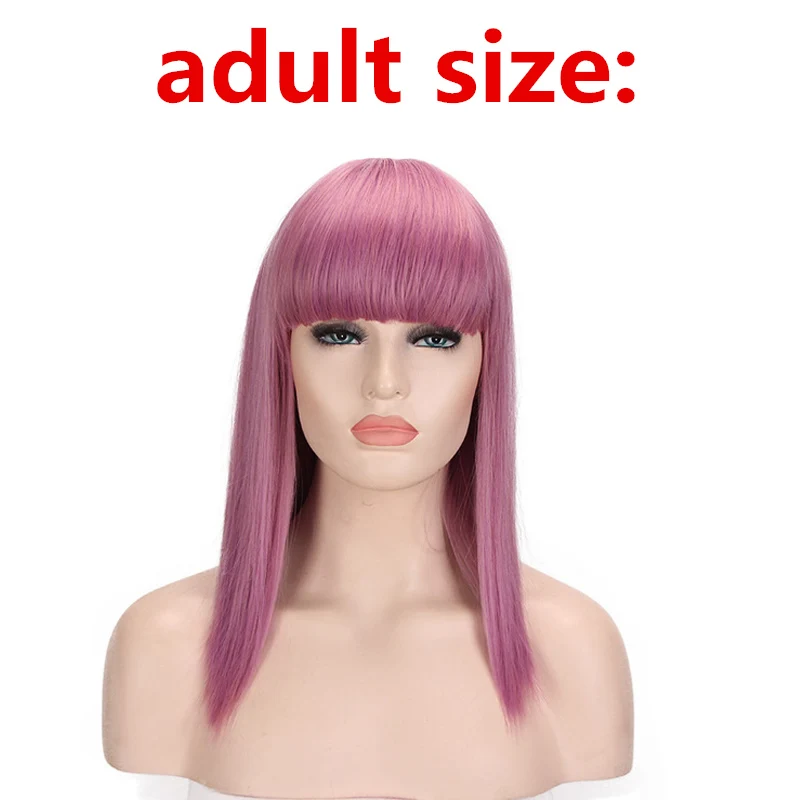 wig Потомки мал комбинезоны фиолетовый парик косплей костюм 3D печатных Хэллоуин Descendants3 любовь Live дети девушки костюмы - Цвет: wig