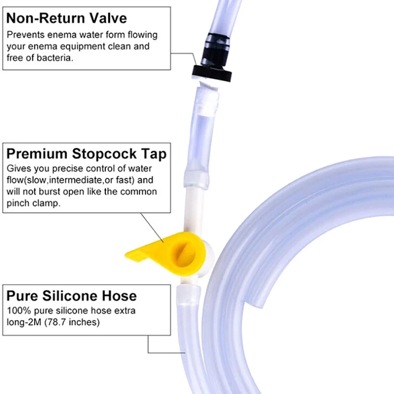 2L Enema Bucket For Colon Cleansing With Silicone Hose Flusher Constipation Wash Anal Vagina Cleaner Washing Enema Set 2 Styles