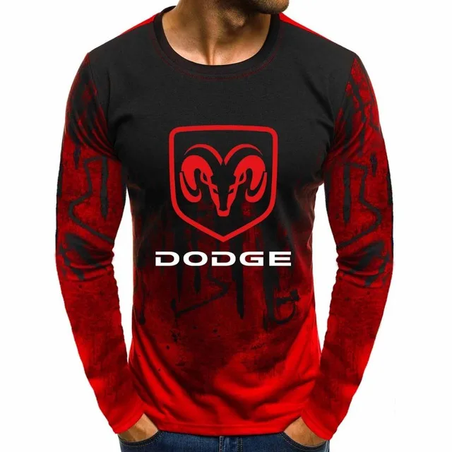 Пуловер с круглым вырезом и градиентом, толстовки для Dodge Car с логотипом, повседневные хлопковые мужские толстовки в стиле хип-хоп, Harajuku, мужская одежда K - Цвет: as picture