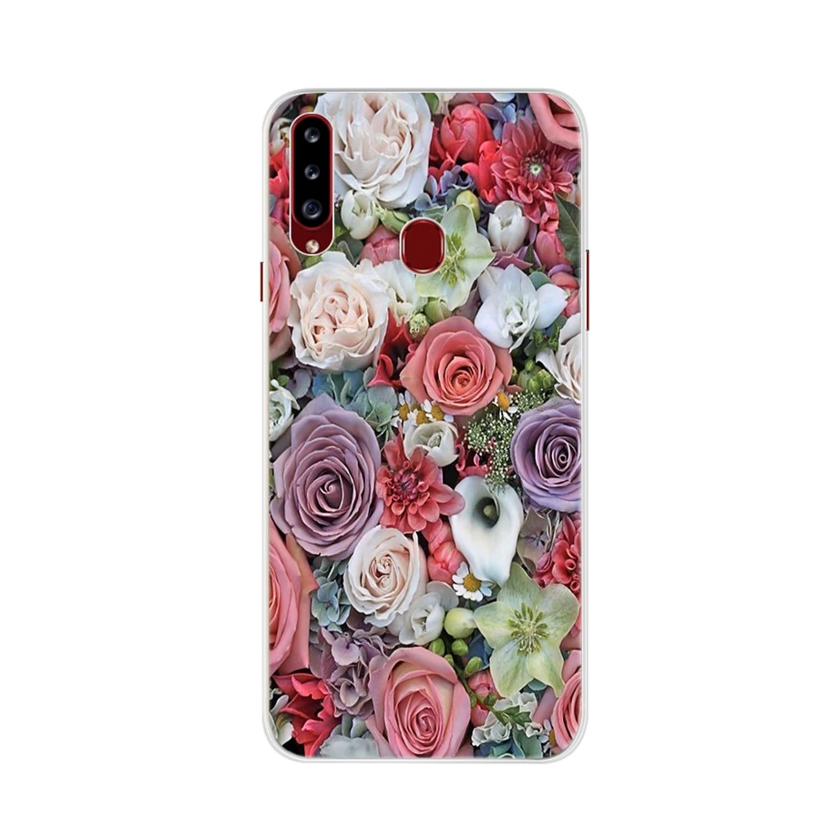 Модные цветы чехол для samsung Galaxy A20s чехол мягкий чехол на заднюю панель телефона чехол для на samsung A20s 20s A207 A207F SM-A207F - Цвет: Лимонно-желтый