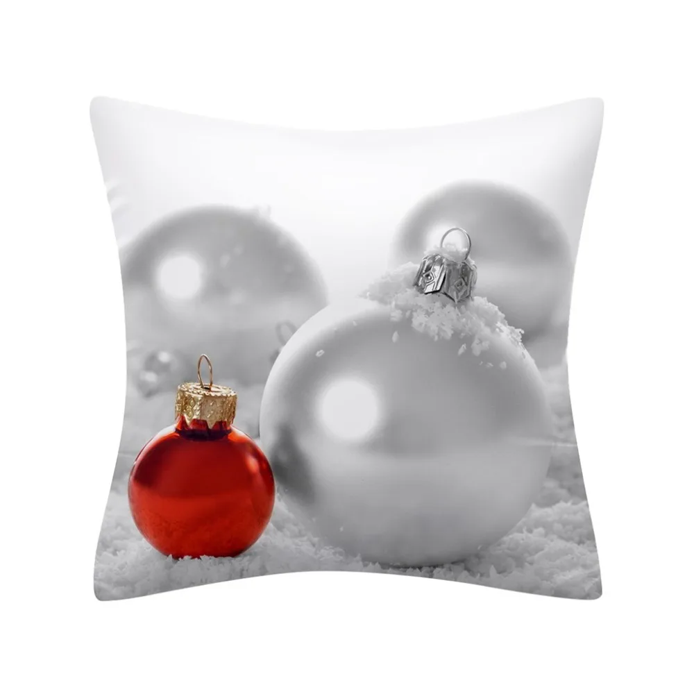  white Christmas peach skin pillowcase 45X45cm Christmas pillowcase flash polyester mulberry silk pillowcase billie elish 30S17 (6)