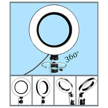 

Photography 16/26 cm Dimmable 3 color LED Light Ring Light Youtube/Facebook Live Video Studio Make Up Light without Table Tripod