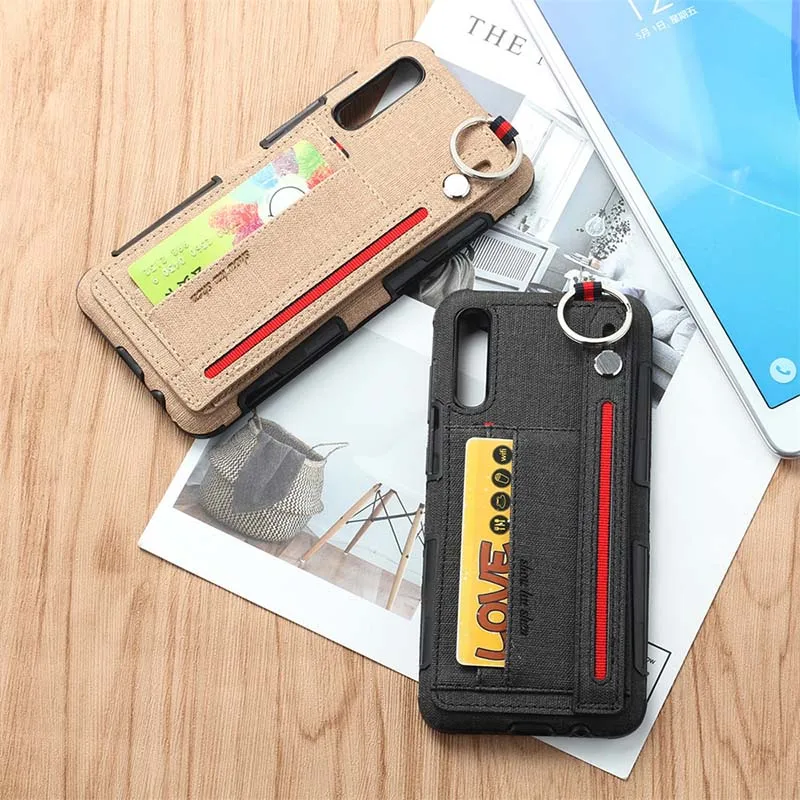 Многофункциональный чехол для samsung Galaxy A70 A 10 20 30 50 70 ткань+ ТПУ ударопрочный браслет слот для карт Стенд чехол