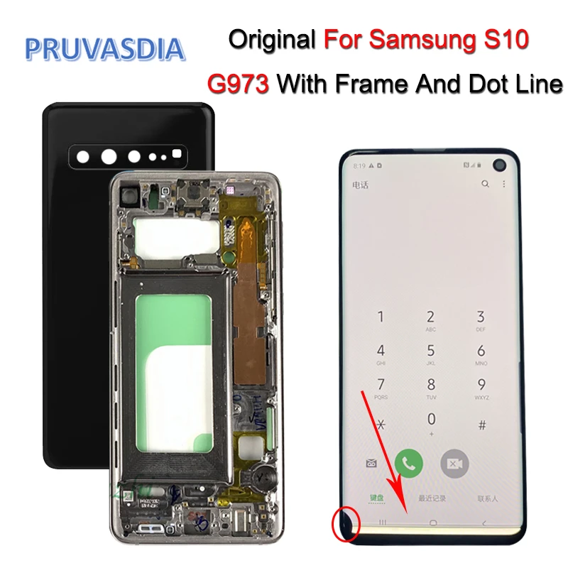 Original Screen With Dot Burn Line For Samsung Galaxy S10 Smg973f/ds