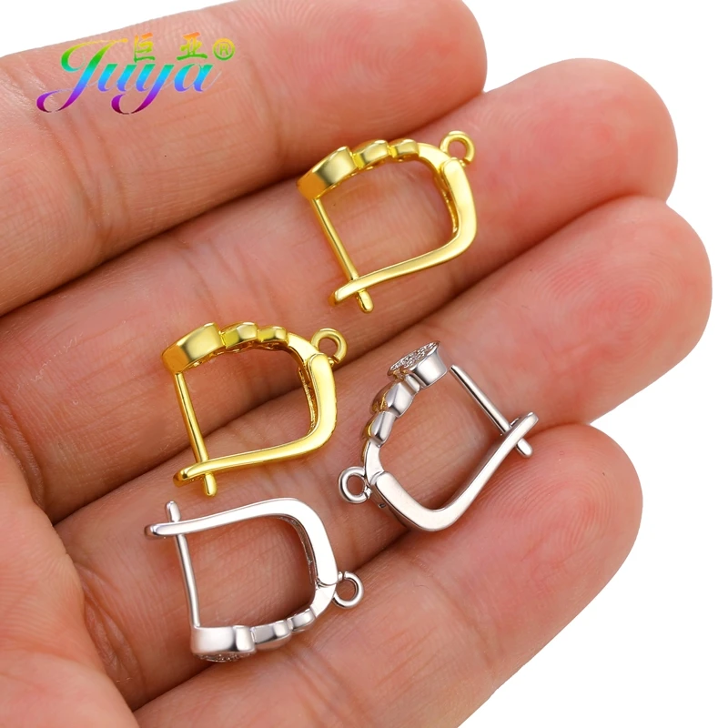 Juya 8 Teile/los Großhandel Gold Silber Überzogene DIY Ohrring Haken Zubehör Für Handarbeiten Baumeln Ohr Draht Schmuck Machen Liefert – Detail 24