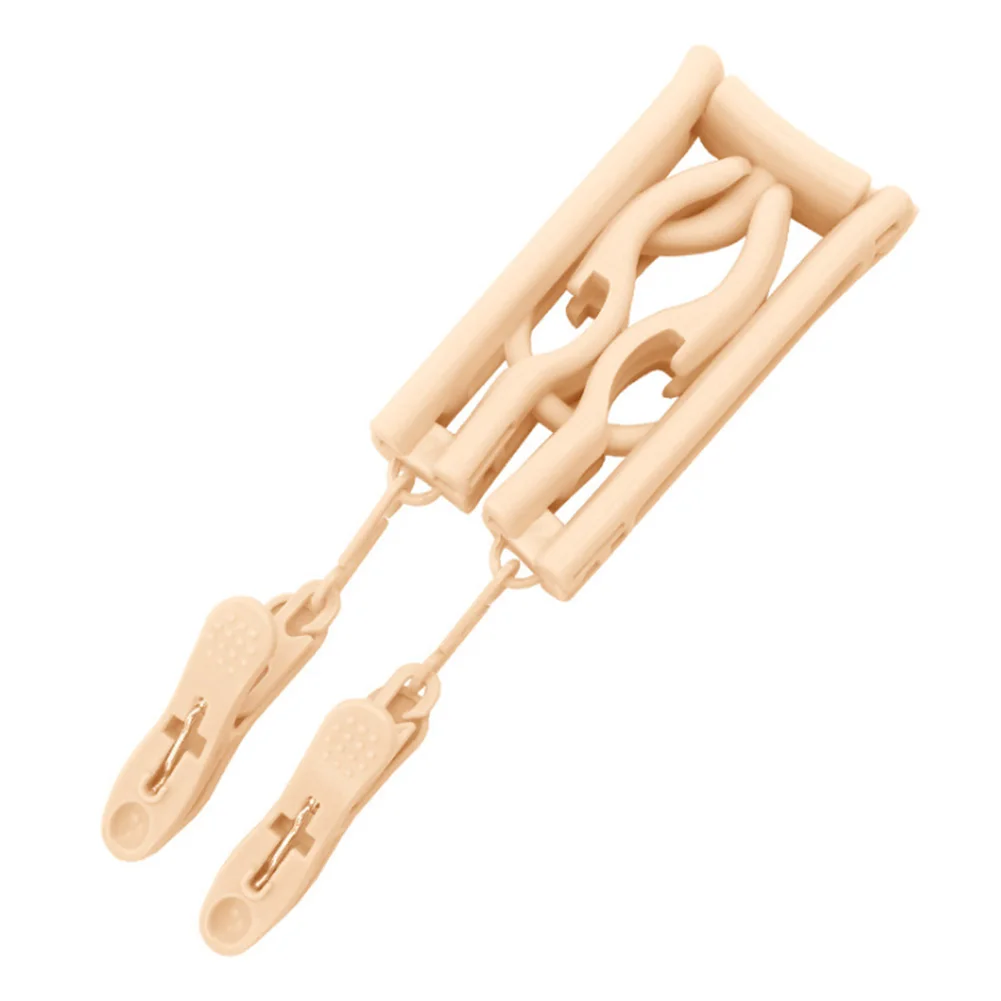 Бежевый 1 шт. сушильная вешалка для одежды в скандинавском стиле домашняя с зажимом для путешествий Экономия пространства многофункциональная Складная устойчивая противоскользящая портативная - Цвет: Бежевый